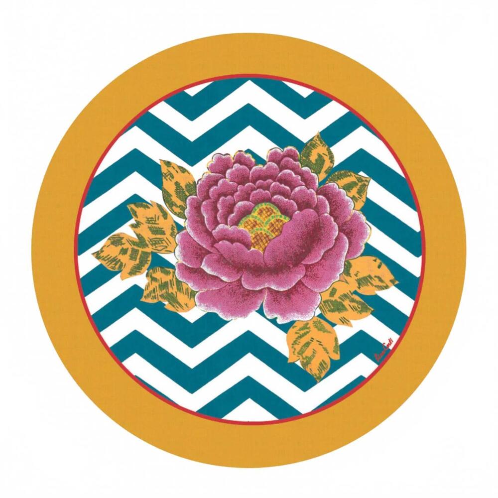 NEW LISA CORTI masonite glory zig zag placemat, set of 2 in peacock